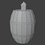 Barril velho com lanterna enferrujada PBR low-poly modelo 3D Low-poly pronto para o jogo