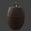 Barril velho com lanterna enferrujada PBR low-poly modelo 3D Low-poly pronto para o jogo