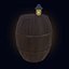 Barril velho com lanterna enferrujada PBR low-poly modelo 3D Low-poly pronto para o jogo