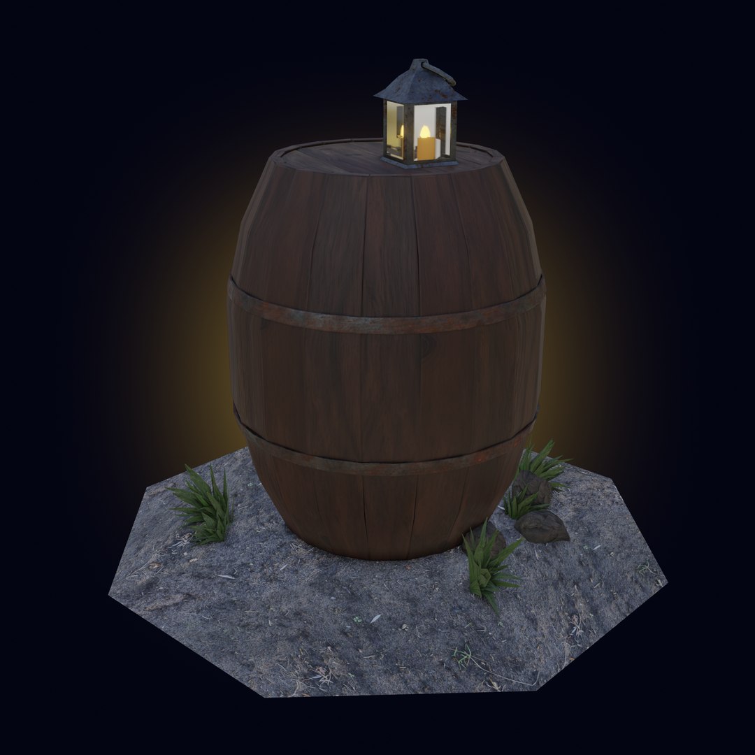 3D Old barrel with rusted lantern PBR low-poly game-ready Low-poly 3D model model https://p.turbosquid.com/ts-thumb/lb/rcZiRY/Wu/screen1/png/1628715910/1920x1080/fit_q87/330f55148e1101cd23c85fd93bb581e5f2095389/screen1.jpg