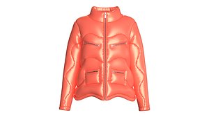 Girls Aero Wave Puffer Jacket 3D model