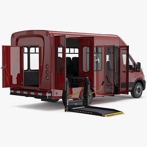 Passenger Shuttle Bus Rigged for Cinema 4D 3D