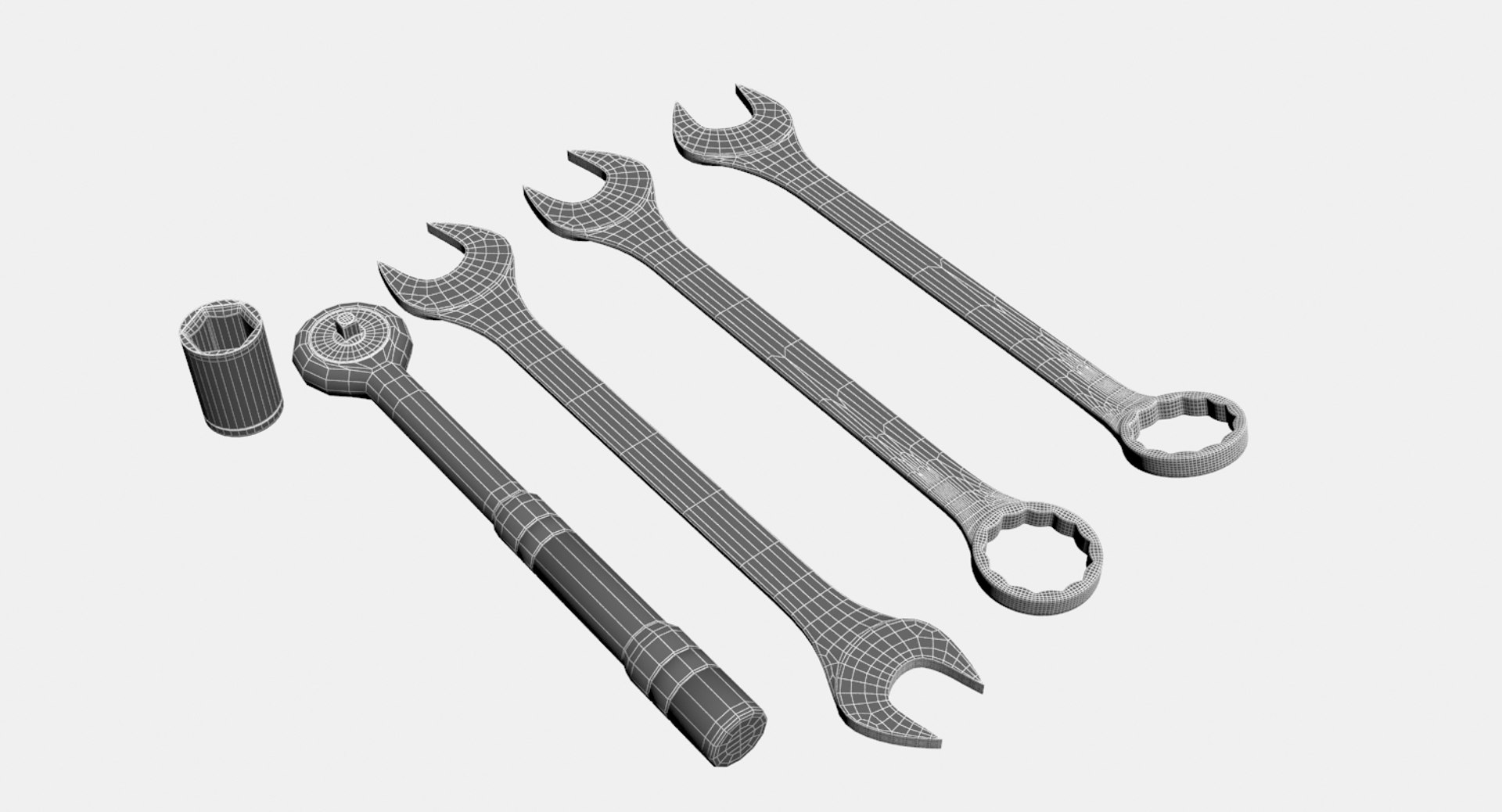 3D Wrenches Ratchet Tools Set - TurboSquid 1322523