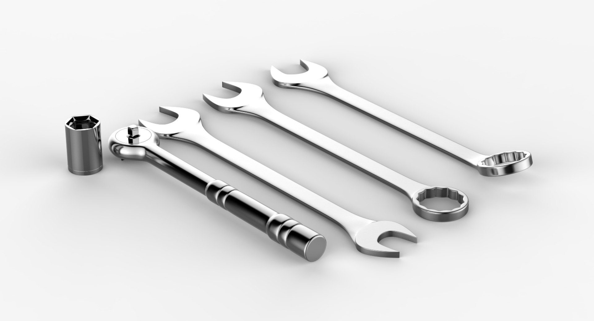 3D Wrenches Ratchet Tools Set TurboSquid 1322523