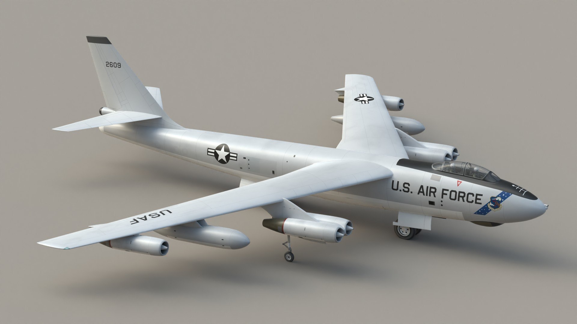 Boeing B47 Stratojet model https://p.turbosquid.com/ts-thumb/lb/xnVQFW/8L/b47pr6/jpg/1753004276/1920x1080/fit_q87/e33ba8264d881129999a718ac22221edda547d77/b47pr6.jpg