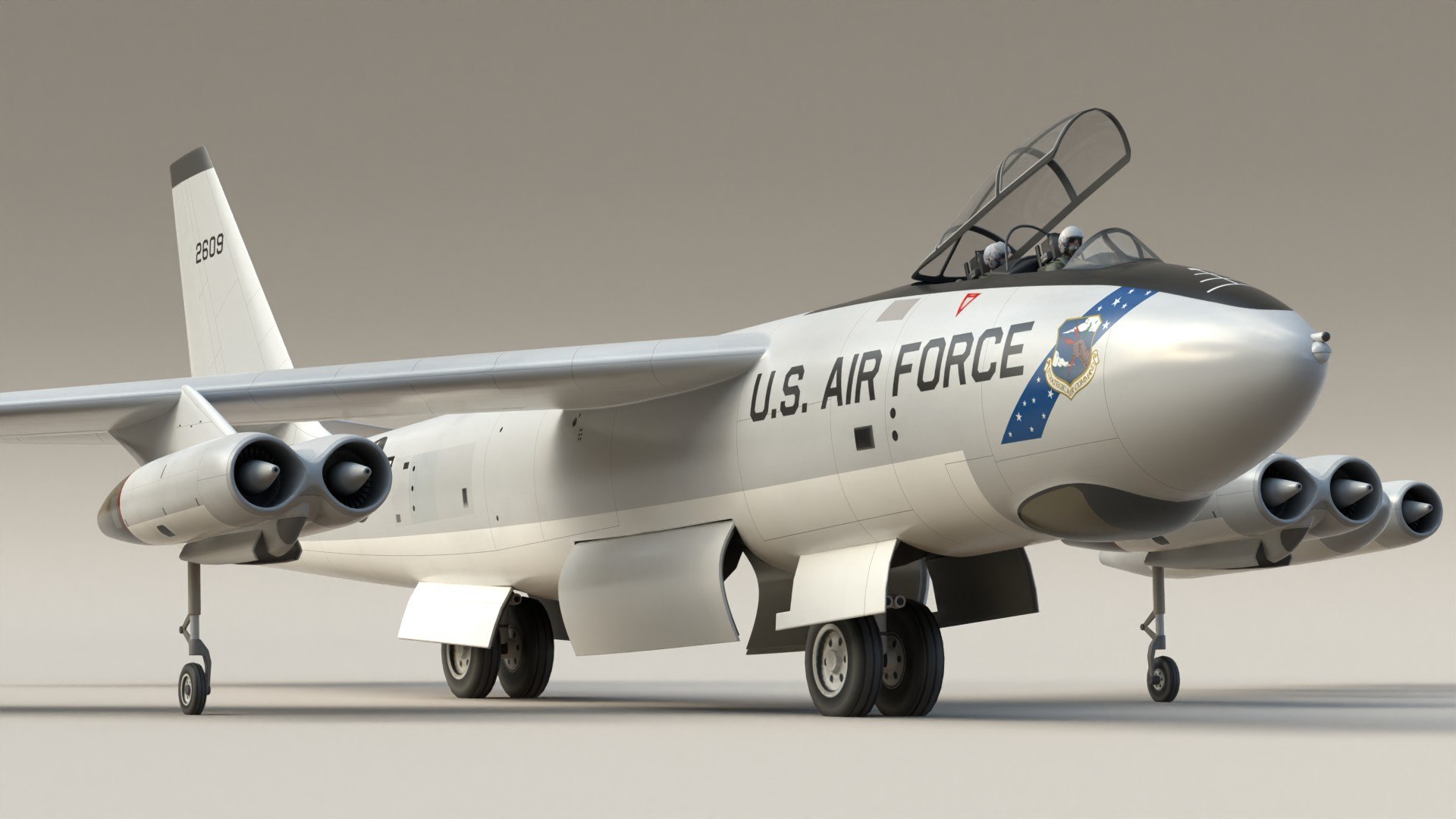 Boeing B47 Stratojet model https://p.turbosquid.com/ts-thumb/lb/xnVQFW/d2/b47pr3/jpg/1753004274/1920x1080/fit_q87/2e986cef0aa074a1f5203a4e68698aca2b667e2d/b47pr3.jpg
