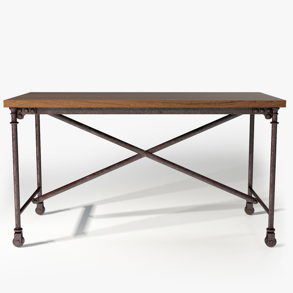 3d restoration hardware flatiron desk