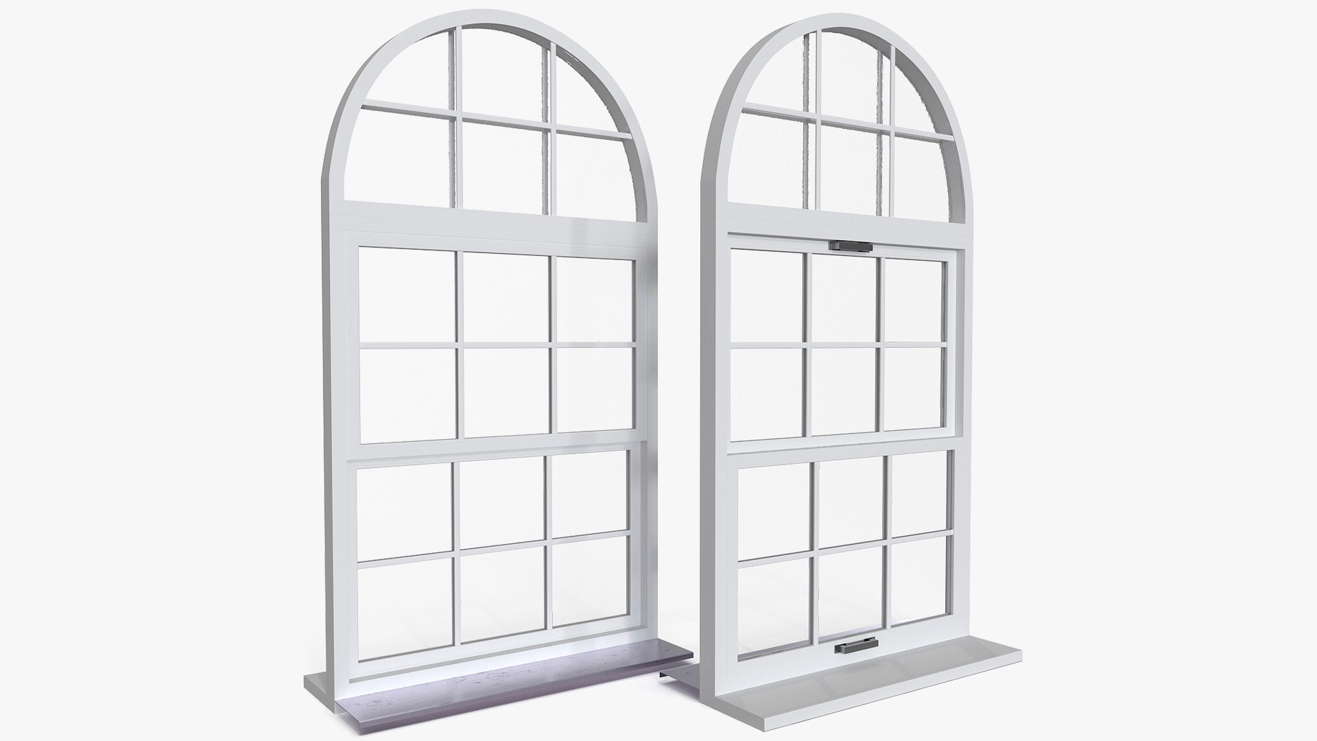 Arched Windows Set 3D model for industrial visualization, technical presentation, simulation, product rendering, and animation