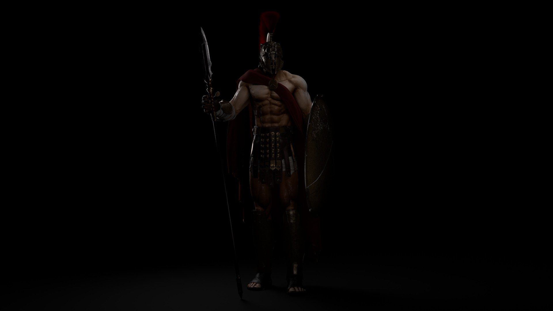 3D Ultra Detailed Spartan Warrior Rigged Game Ready Ancient Greek ...