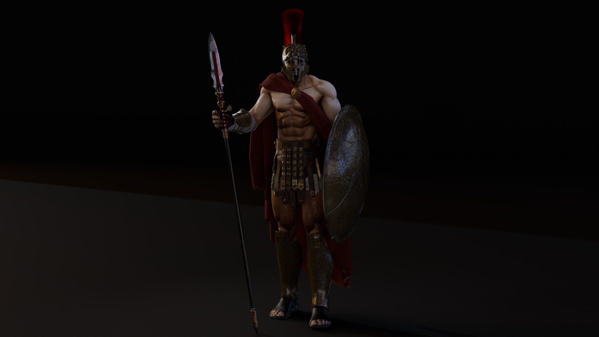 3D Ultra Detailed Spartan Warrior Rigged Game Ready Ancient Greek ...
