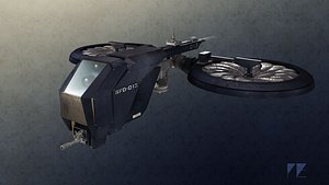 3d model of drone gritty future