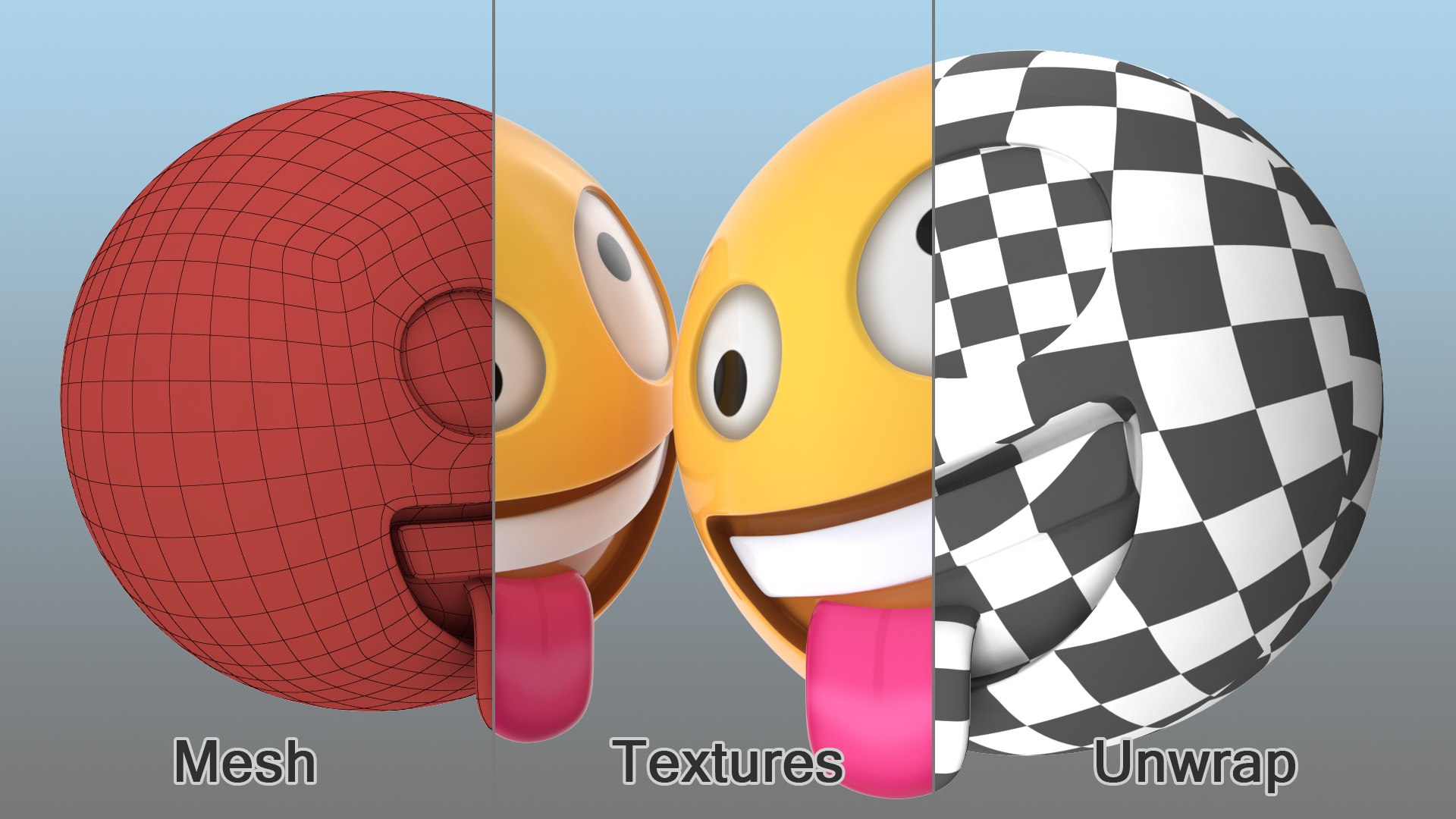 3D zany face emoji https://p.turbosquid.com/ts-thumb/lc/OGoiMs/Nww2kCic/zanyfaceemojic4dmodel009/jpg/1585569131/1920x1080/fit_q87/ac25ed573cdd25770519f445a940807dd4f4d520/zanyfaceemojic4dmodel009.jpg