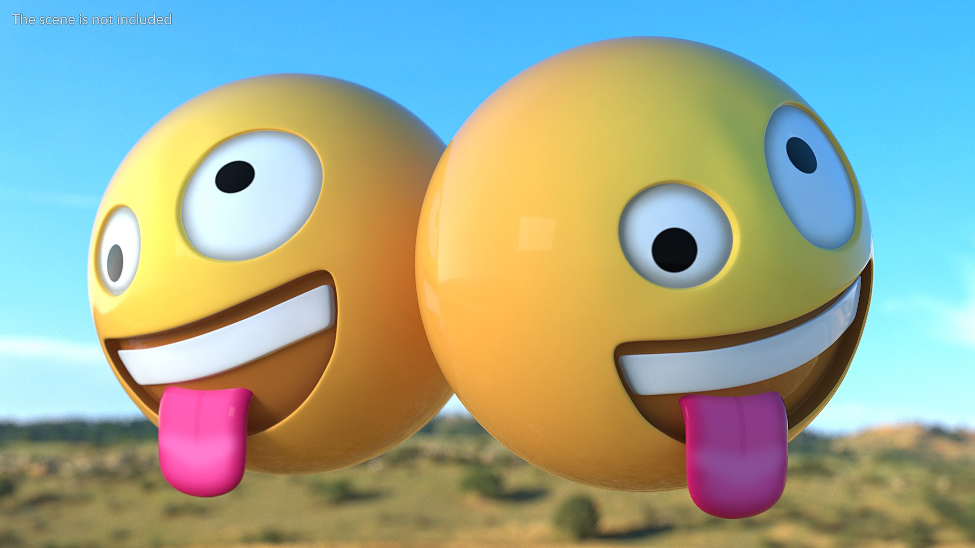 3D zany face emoji TurboSquid 1533131