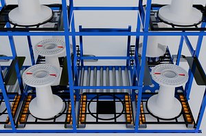 Conipack bobbin racking and storage system 3D model 3D model