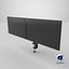 Dual Monitors With Stand 3D model