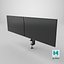Dual Monitors With Stand 3D model