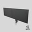 Dual Monitors With Stand 3D model