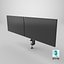Dual Monitors With Stand 3D model