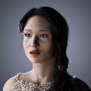 Gong Li Character 3D Model low-poly