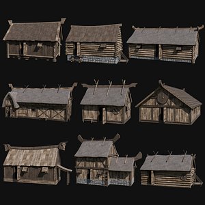 VIKING NORDIC FEUDAL HOUSE HUT MEDIEVAL CITY BUILDING COLLECTION