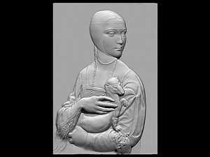 3D dama l ermellino leonardo da