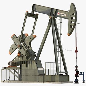 Oil Pumpjack Rigged for Maya model