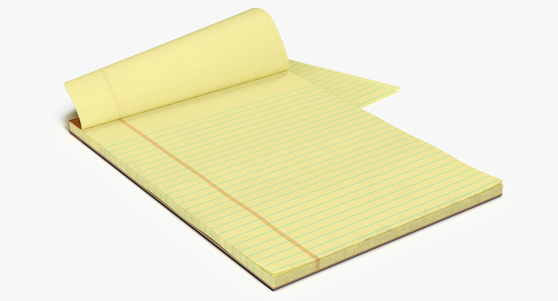 Blank yellow legal pad 3D model - TurboSquid 1259583