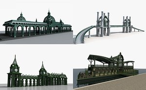 Collection of European Style Buildings 3D model