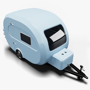 Retro Travel Trailer 3D model