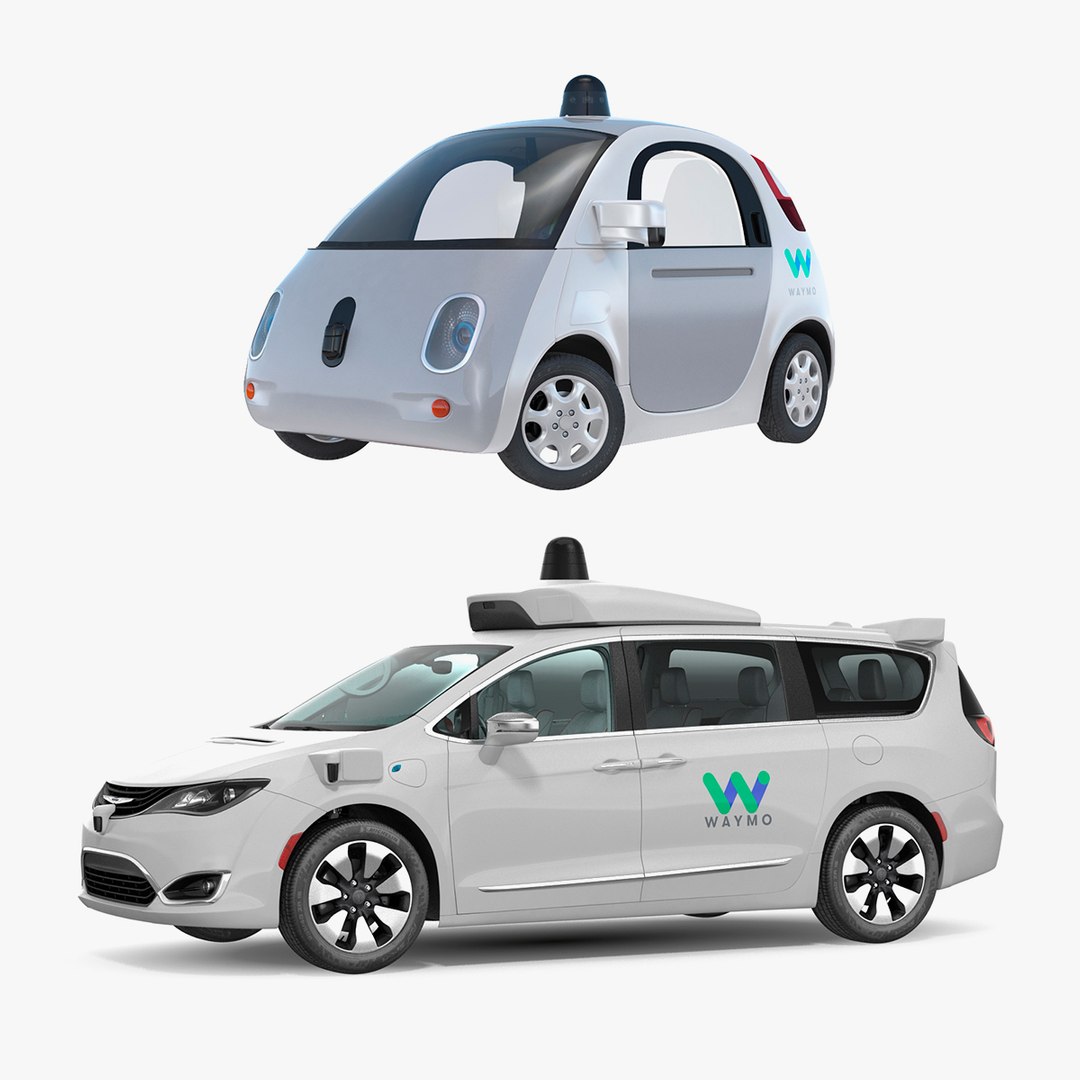 Rigged Waymo Self Driving Cars Collection 3D model preview