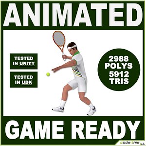 White Tennis Player For Videogames 5912 tris