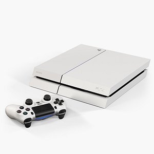 3d model sony playstation 4 white