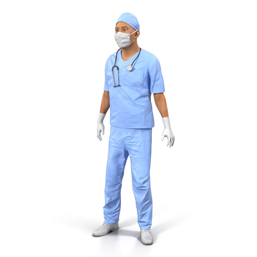 Male Surgeon Asian Rigged 3D Model 3D model preview