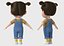 3D model cartoon girl rigged character