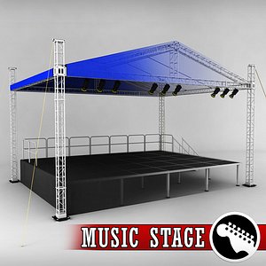 music stage platform scaffolding 3d model