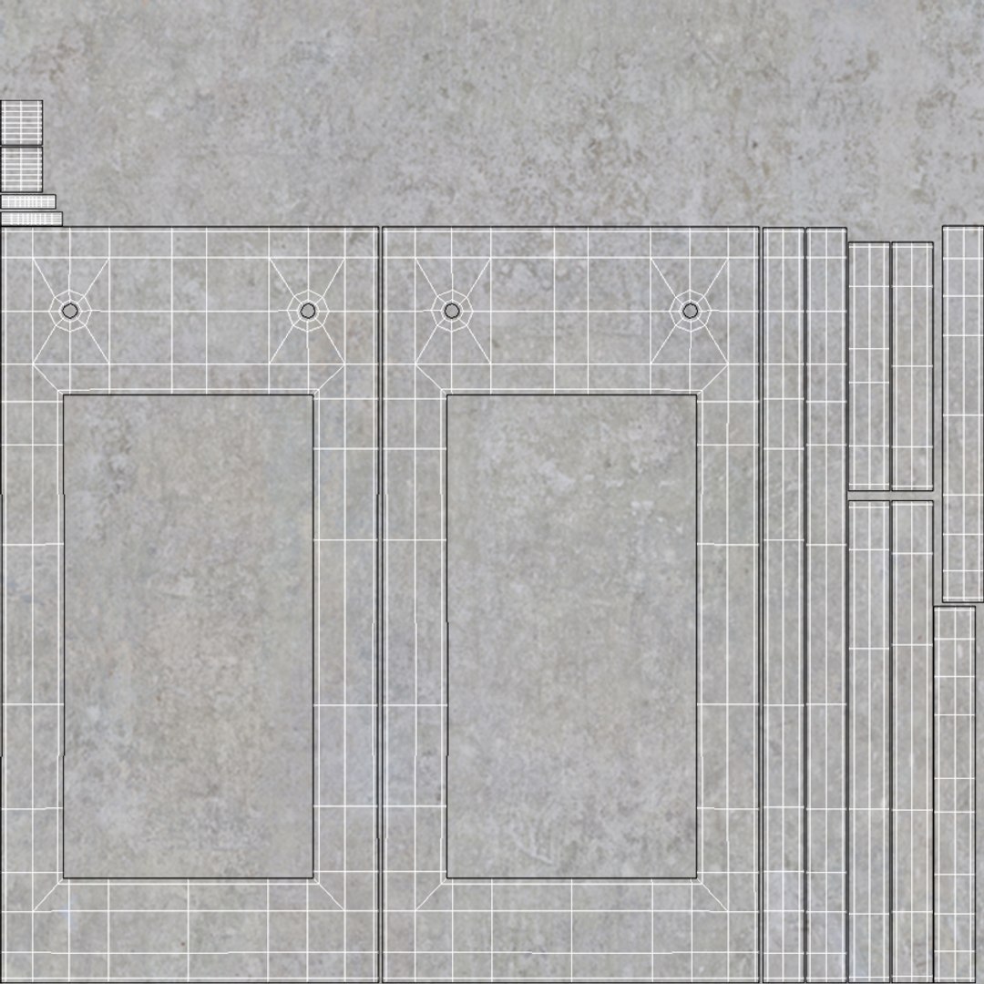 3D Concrete Wall Panels On Wood Planks TurboSquid 2142987