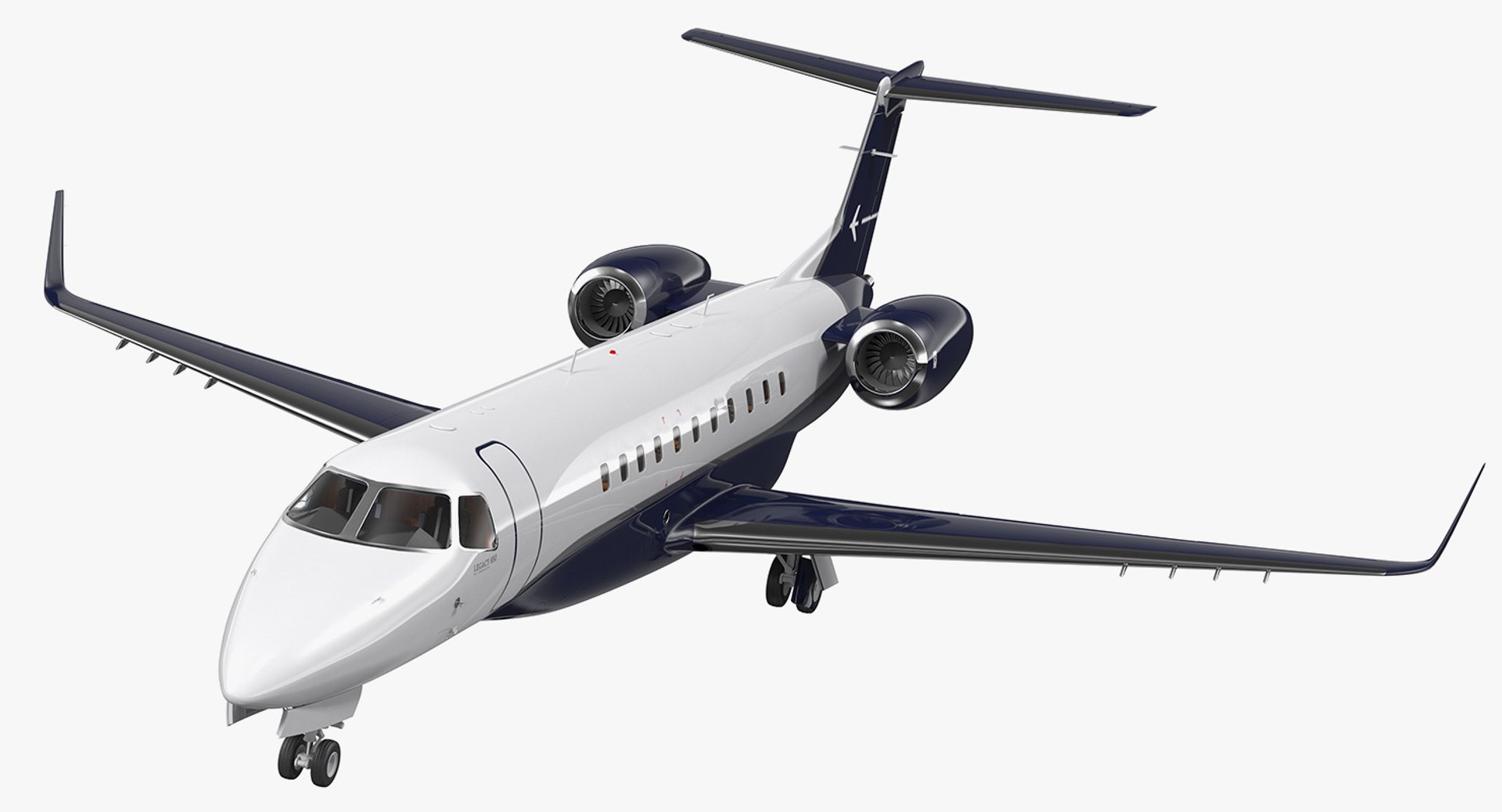 Private Jet Embraer Legacy 650E Rigged 3D model preview