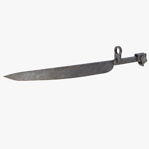 Old german improvised Ersatz Bayonet 3D