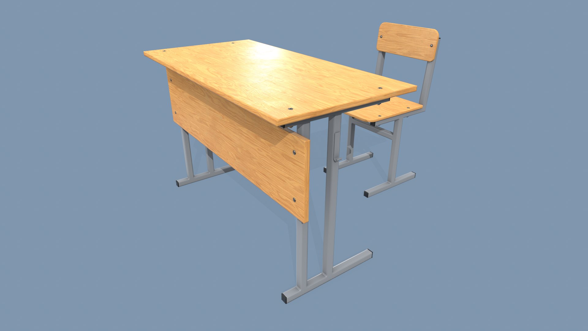 School Desk And Chair 3D Model - TurboSquid 1796584