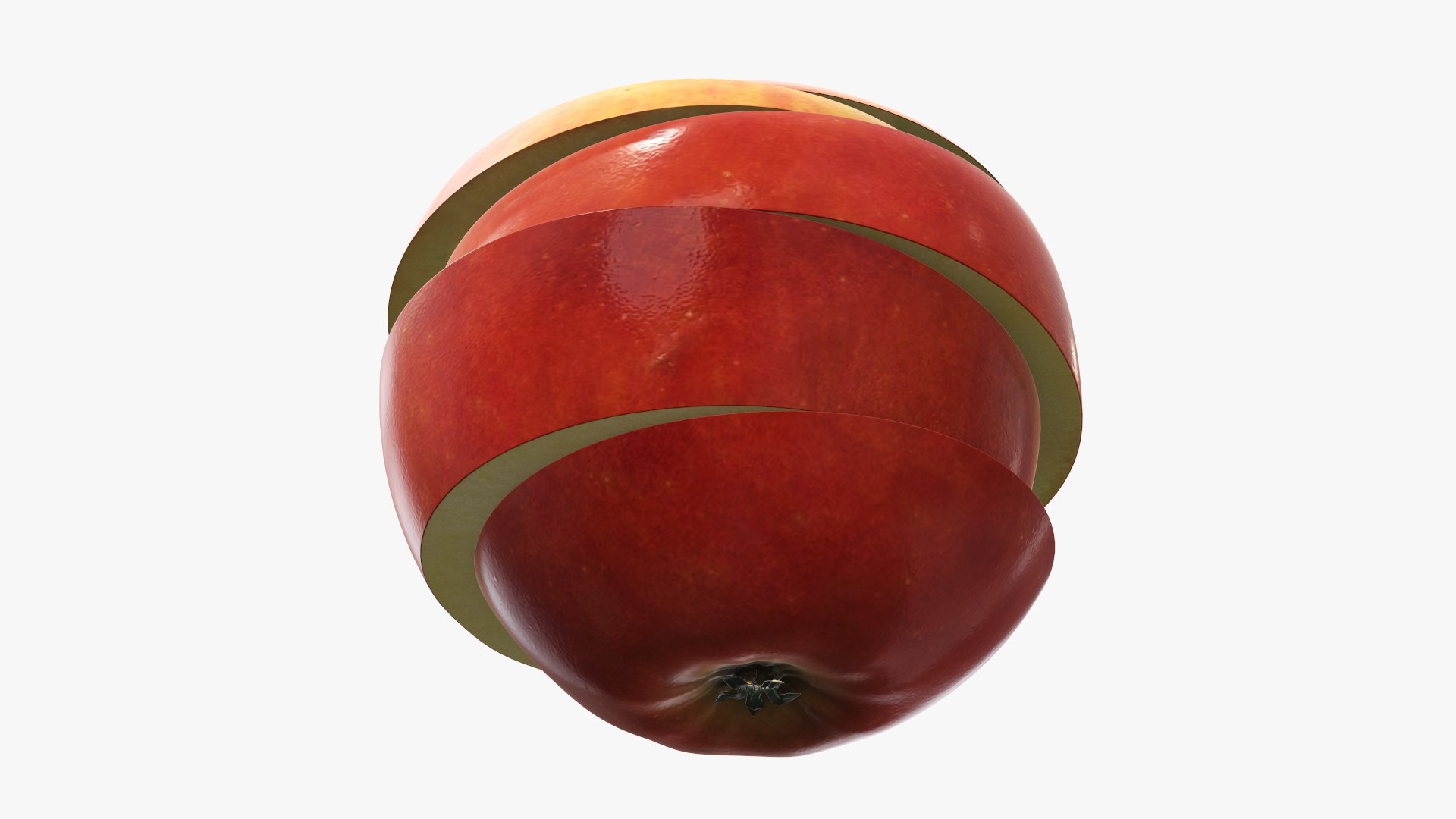 3D Apple Fruit Slice - TurboSquid 1578398