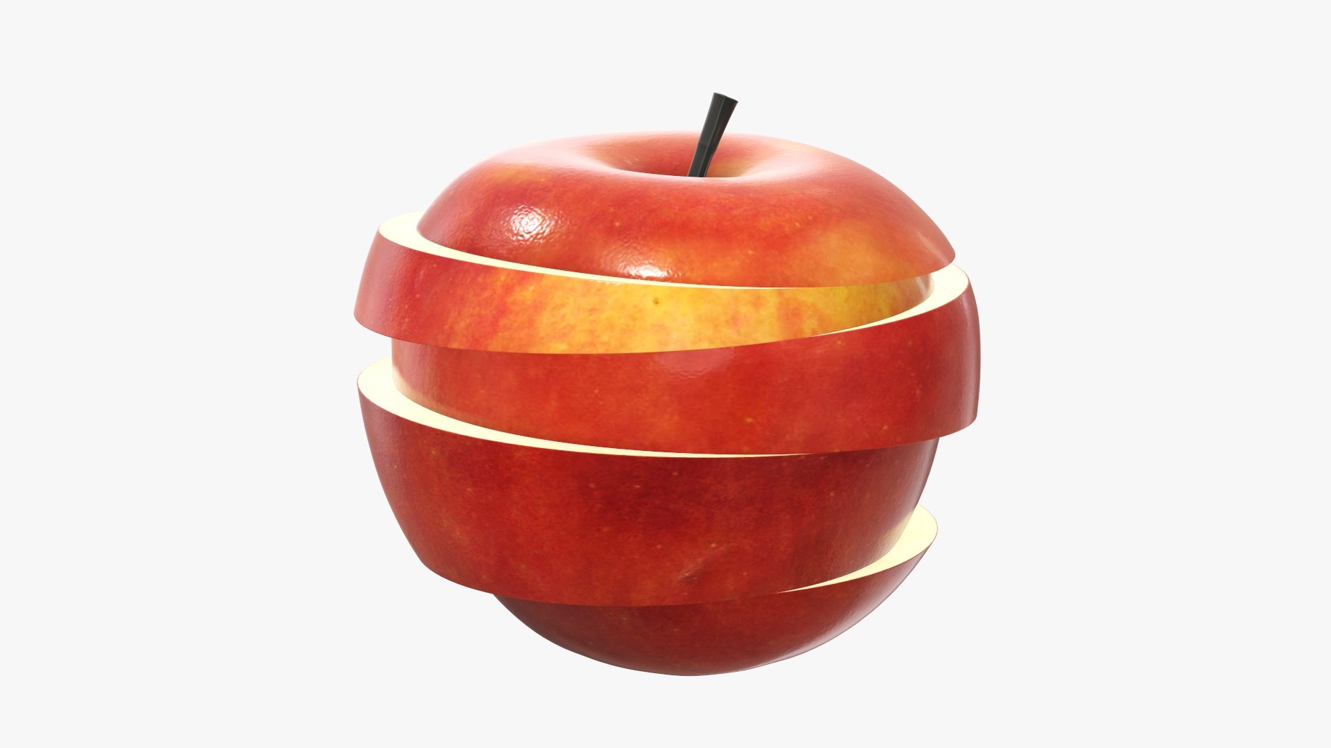 3D Apple Fruit Slice - TurboSquid 1578398
