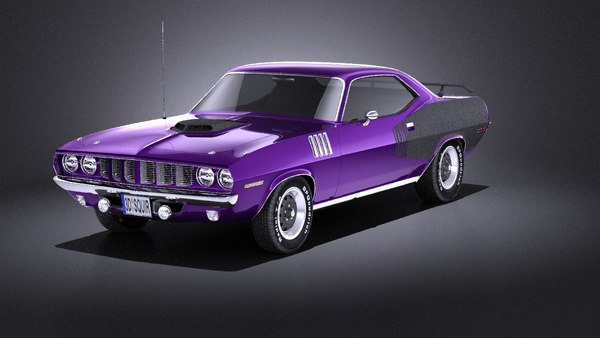 プリマスヘミクーダ - バラクーダ1971年VRAY3Dモデル