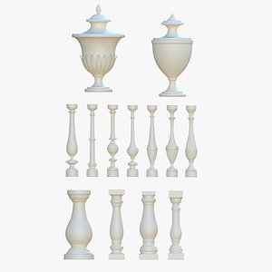 3ds architectural balusters pack urn