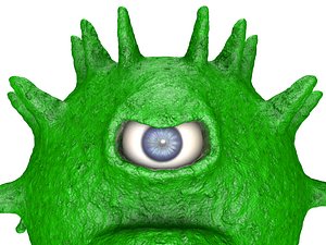 3D model one-eyed coronavirus