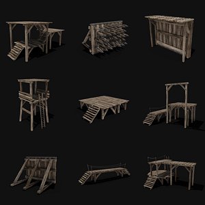 FIGHTING ARENA FIGHT BATTLE MEDIEVAL WAR TRAP BUILDER COLLECTION 3D model