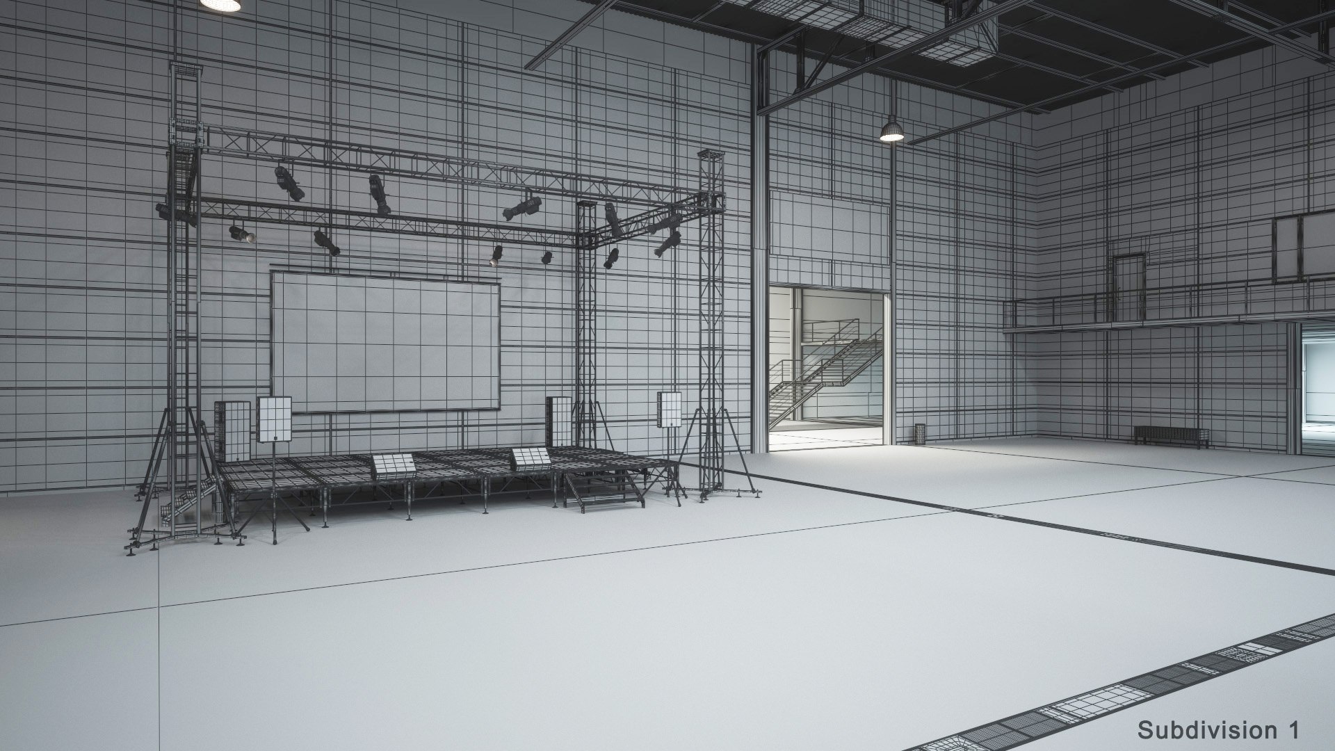 Exhibition Hall Model - TurboSquid 2061296