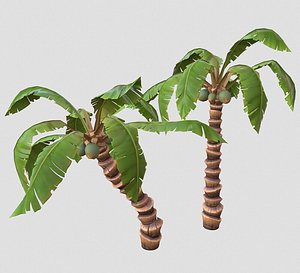 Cartoon Modular Palm Tree
