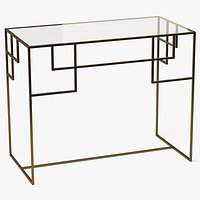 Console Table Rectangle Metal/Glass 001