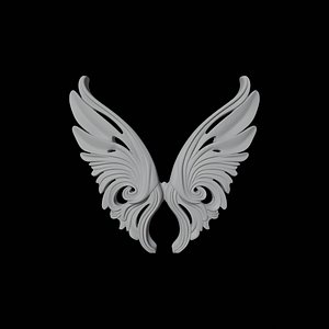 Decorative Wings 3D Print Model Architectural Ornament