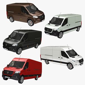 realistic mercedes sprinter panel 3D model